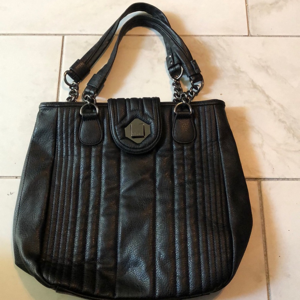 Jessica Simpson Black leather purse dark hardware